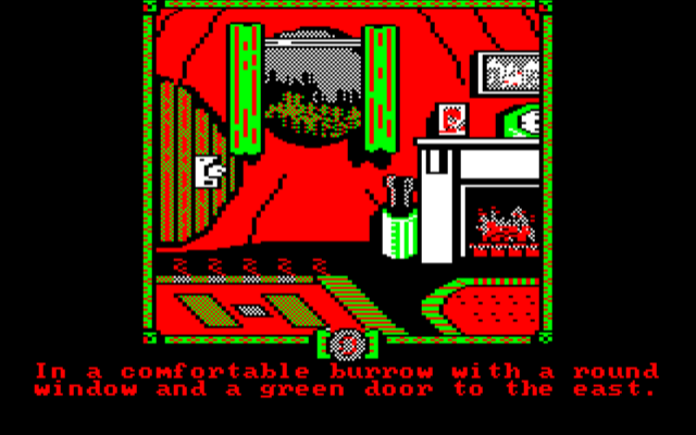 Lord of the Rings Game One opening screen on Sinclair Acorn BBC Micro (fan patch)