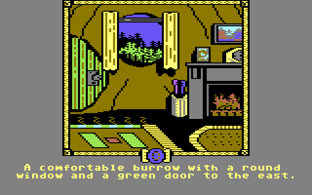 Lord of the Rings Game One opening screen on Commodore 64 Addison-Wesley version