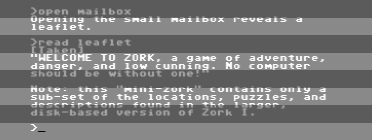 Leaflet in Mini-Zork
