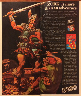 Advertisement for Zork I in the Personal Software Barbarian edition
